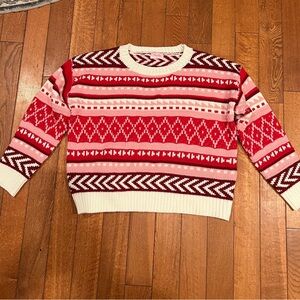 Pink Lily Festive Red and Cream Sweater